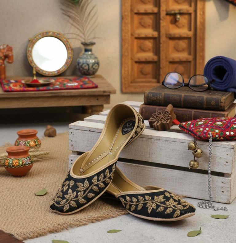 Black & Gold Heritage Jutti