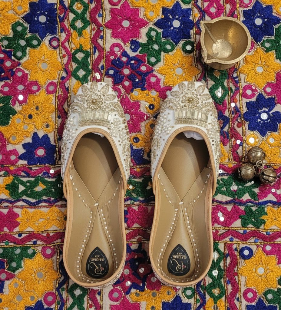 Handcrafted Pearl and Kundan Style Jutti