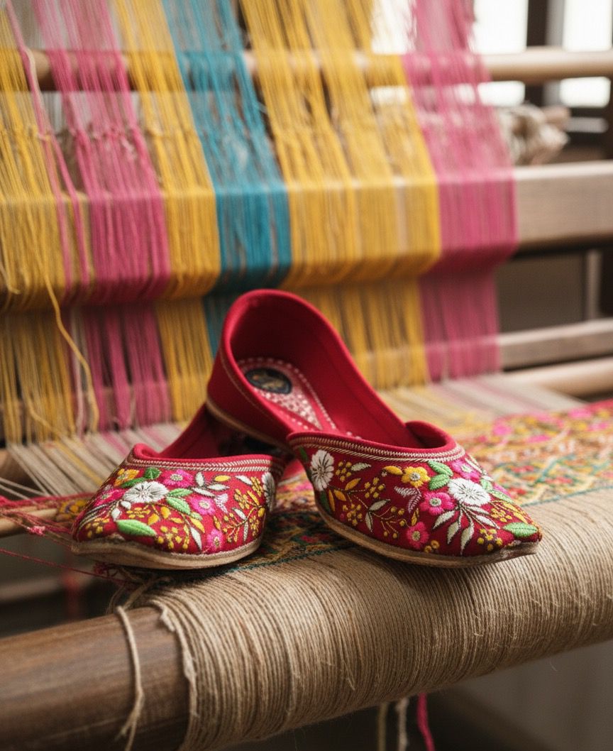 The Gulab Bahaar Velvet Jutti
